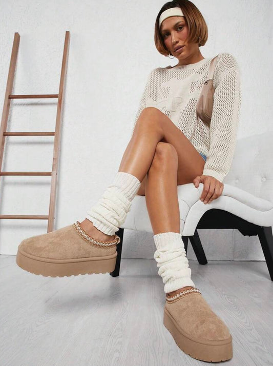 Tazzy Plush Platform Slippers