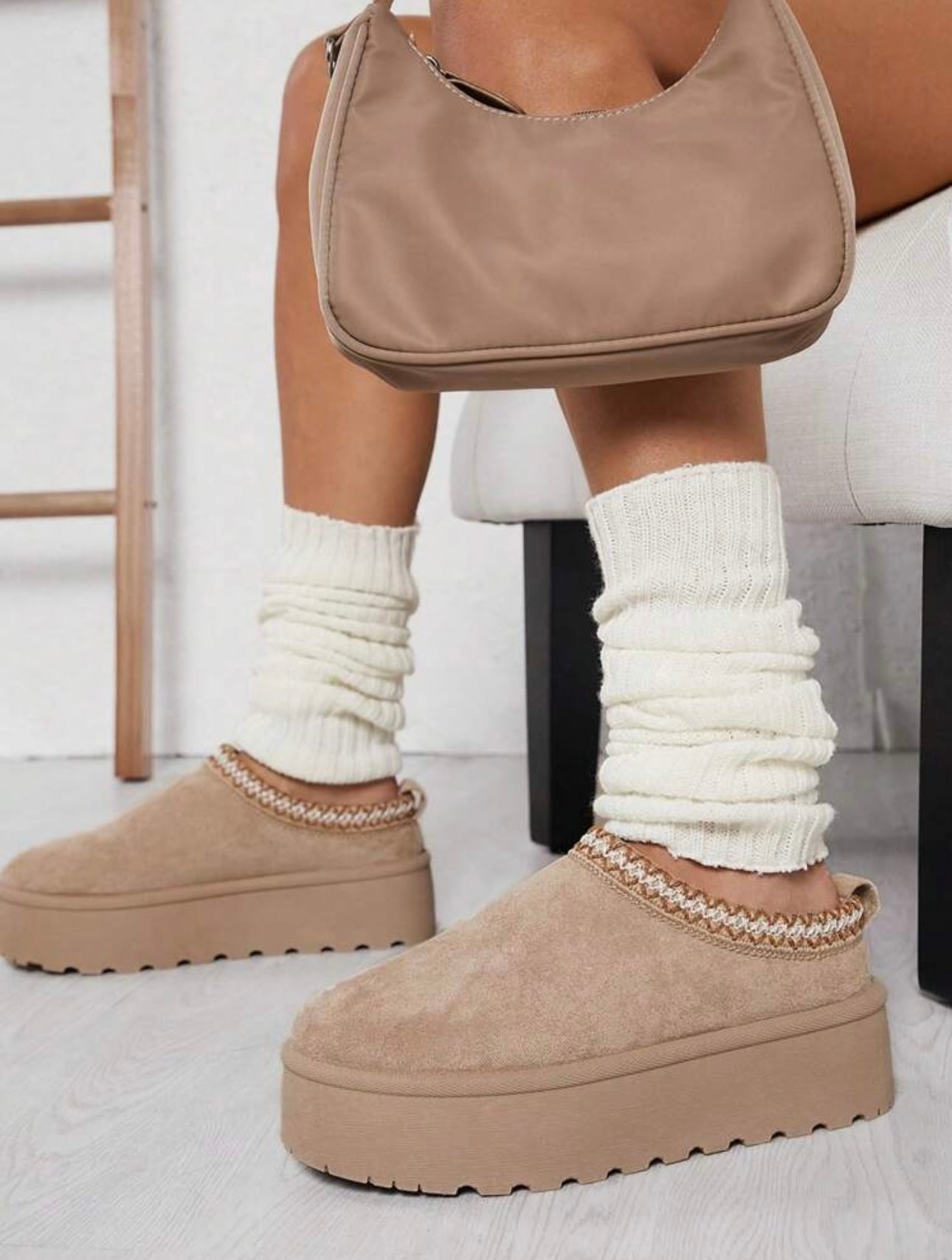 Tazzy Plush Platform Slippers