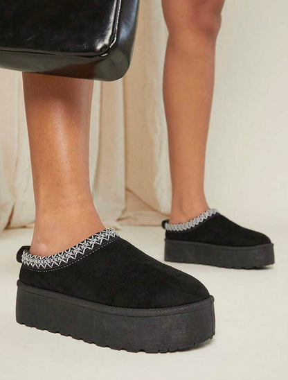 Tazzy Plush Platform Slippers