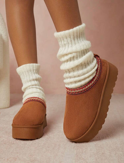 Tazzy Plush Platform Slippers